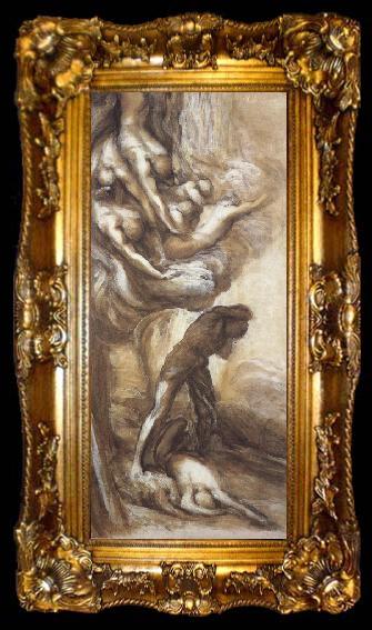 framed  george frederic watts,o.m.,r.a. The Denunciation of Cain (mk37), ta009-2